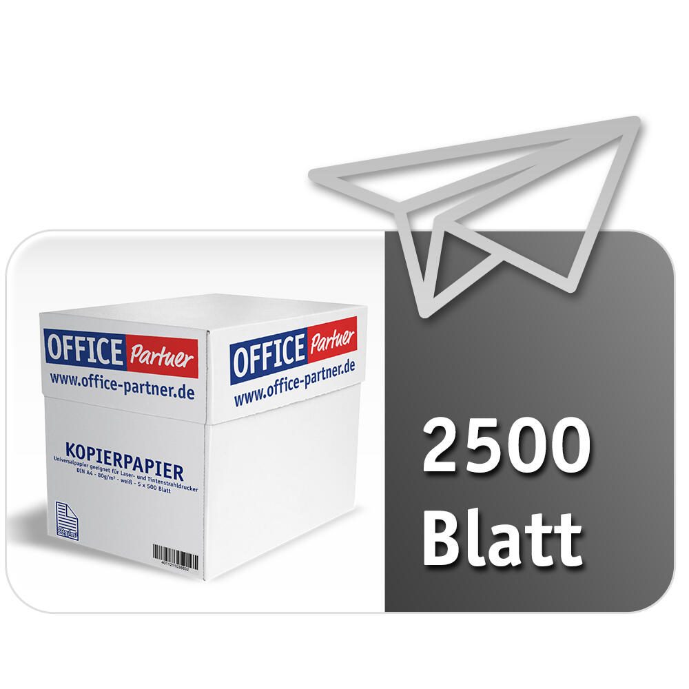 OFFICE Partner Premium Kopierpapier, weiß - DIN A4 80g/m² - 2.500 Blatt OFFICE Partner Premium Kopierpapier, weiß - DIN A4 80g/m² - 2.500 Blatt
